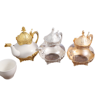 Vente en gros de porte-gobelets en verre doré de style turc européen, vintage, portable, pour la décoration de la maison et du salon, pour le café
