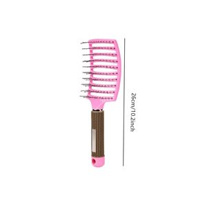 Cepillo de pelo curvo con ventilación para venta al por mayor de fábrica, cepillo de pelo de nailon con cerdas rizadas, peine desenredante y de masaje para cabello húmedo y seco - Product Image 2