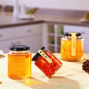 Rỗng <span class=keywords><strong>45ml</strong></span> 50ml 250ml 100ml 280ml 200ml 2oz 8oz thực phẩm Kẹo Mật ong Lưu trữ hình lục giác lọ thủy tinh và container với nắp kim loại - Product Image 2