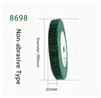 Roue à lamelles en fibre de nylon Fortunebrasive 8'' (200 mm) à dureté moyenne, largeur 50 mm, non tissée, OEM, pour finition de surface en acier inoxydable