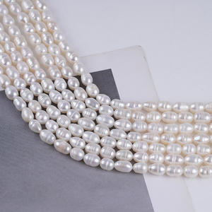 Perles d'eau douce naturelles en gros, 5-6 mm, semi-finies, blanches et roses, pour la fabrication de bijoux en collier DIY - Product Image 5