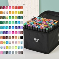 Ensemble de marqueurs à alcool d'art 60 80 couleurs à base d'alcool à double pointe large et pointe de pinceau pour livres de coloriage pour adultes dessin croquis
