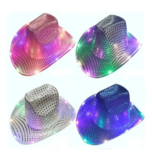 <span class=keywords><strong>Sombreros</strong></span> <span class=keywords><strong>de</strong></span> Vaquero con Lentejuelas Brillantes LED, Gorra Intermitente Luminosa para Hombres y Mujeres, para Carnaval, <span class=keywords><strong>Despedida</strong></span> <span class=keywords><strong>de</strong></span> <span class=keywords><strong>Soltera</strong></span>, Boda, Artículos para Fiestas - Product Image 6