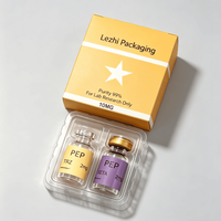 Flacon vide personnalisable pour emballage pharmaceutique, boîte pliable en papier de 3 ml pour peptides avec plateau en plastique