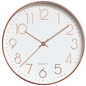 12 Inch Round Modern Simple Design Non-ticking Quartz Plastic <b>Clock</b> <b>Wall</b> with Custom Face - Product Image 4
