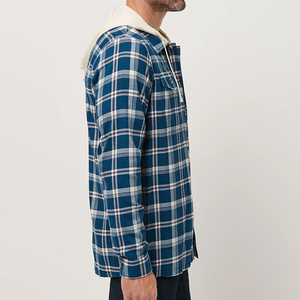 Tùy Chỉnh Người Đàn Ông Của Sọc Bông Áo Khoác Dệt Cotton Thoáng Khí Sinh Thái Thân Thiện Với Môi Dày Lót Dài Tay Áo Trùm Đầu Mùa Đông Giản Dị - Product Image 2