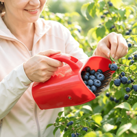 Recogedor de Bayas de Plástico Ligero para Jardín con Mango Ergonómico, Herramienta de Cosecha Rápida de Frutas para Arándanos y Frambuesas