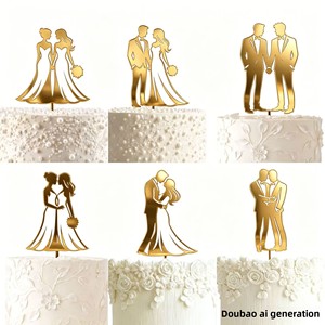 Adorno para <span class=keywords><strong>Pastel</strong></span> <span class=keywords><strong>de</strong></span> Boda con Figura <span class=keywords><strong>de</strong></span> <span class=keywords><strong>Novios</strong></span> para Aniversarios - Product Image 6