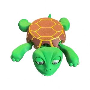 Sous-verre tortue en plastique style TikTok, jouet anti-stress créatif et original à yeux bombés, ornement de bureau mignon, jouet à presser, échelle 1/12 - Product Image 5