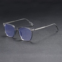 Nouvelles lunettes optiques rétro tendance en métal, lunettes carrées simples et originales anti-lumière bleue pour hommes, forme de visage diamant, TR90
