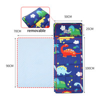 Nouvelle arrivée, tapis de sieste matelassé lavable pour enfants, motif animalier de dessin animé, tapis enroulable avec oreiller et couverture pour garçons et filles