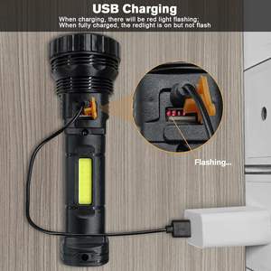 Solar Portable <b>LED</b> Plastic <b>Torch</b> UBS <b>Rechargeable</b> Flashlight-Handheld USB Traffic Lights Flashlights - Product Image 4