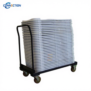 Groothandel OEM zware-duty stalen frame opvouwbare stoelkar met 2 richtingswielen voor het vervoeren van opvouwbare stoelen - Product Image 1