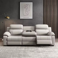 Canapé inclinable électrique intelligent 3 places en cuir PU avec table et ports USB – Fournisseur de meubles
