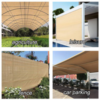 Jaring Peneduh Anti Debu Warna Beige 350GSM Tahan Aus Ukuran Kustom Jaring Peneduh HDPE Cocok untuk Penggunaan Luar Ruangan dan Rumah Kaca