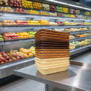 Cesta de Exhibición de Frutas Tejida, Color Marrón, Grande, Ecológica, para Supermercados y Tiendas de Comestibles - Product Image 6