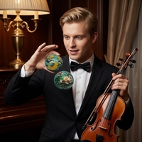 Boules de Baoding musicales en résine Shouxing Magpie Persimmon Lotus, revêtement en résine, « La chance vient à la suite de la chance », coffret cadeau