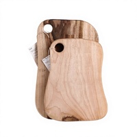 Planche à découper rectangulaire personnalisable en bois massif avec trous de suspension, écologique, réutilisable, durable, épaisseur 1,5 cm, pour steak et barbecue