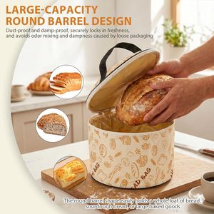 Bolsa de algodón reutilizable para pan de masa madre con asa, para mantener fresco, apta para congelador, novedad 2026 - Product Image 3