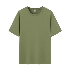 T-shirt unisexe en coton côtelé uni, coupe ample, col rond, anti-rétrécissement - Product Image 6