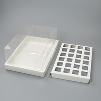 Nouvelle conception de boîte à cupcakes transparente et d'emballage, boîte à dessert carrée circulaire mini biodégradable