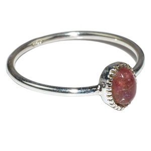 Anillo de Plata de Ley 925 con turmalina rosa, joyería de plata 925 con forma ovalada auténtica, diseño exclusivo - Product Image 1