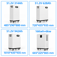 Batterie solaire empilable 51,2 V pour stockage d'énergie, 100 Ah, 200 Ah, 300 Ah, 10 kWh-30 kWh, murale, LiFePO4, CAN