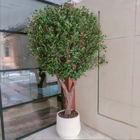 Arbre d'olivier artificiel de luxe personnalisé de 6 pieds, 7 pieds, 8 pieds, 10 pieds, en soie, feuilles artificielles, toucher réel, décoration intérieure