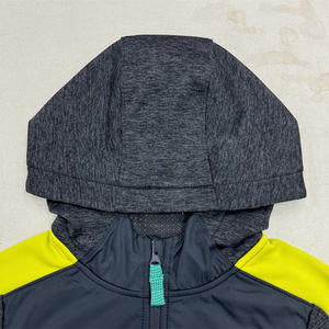 Superior Quality Woven Overlay Fleece Anti-Pill Zipper <b>Hoodie</b> Collarless Sport Jacket - Product Image 5