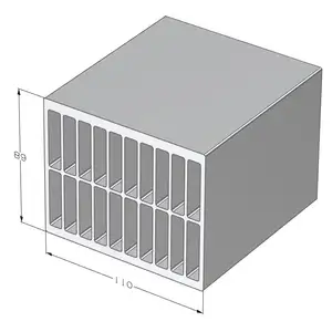 Extruded aluminium heat sink encloser 110(W)*88(H)mm