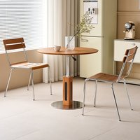 Table Ronde de Style Bauhaus, Table à Manger Domestique, Table de Négociation Réglable et Chaise, Table Basse d'Hôtel