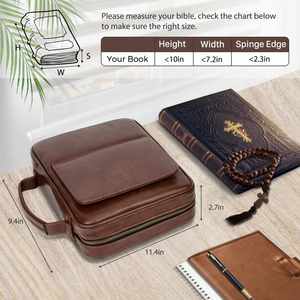 Porte-Bible réutilisable avec fermeture éclair, pochette portable pour l'église, organisateur de livres durable 28x21x6cm - Product Image 5