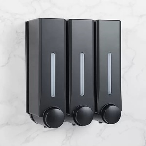 Dispenser Automatico da Parete 3 in 1 per Sapone e Gel Shampoo, in <span class=keywords><strong>Plastica</strong></span>, per <span class=keywords><strong>Bagno</strong></span>, Cucina e Hotel - Product Image 1