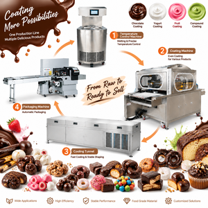 Máquina <span class=keywords><strong>de</strong></span> Recubrimiento <span class=keywords><strong>de</strong></span> <span class=keywords><strong>Chocolate</strong></span> para Línea <span class=keywords><strong>de</strong></span> Producción <span class=keywords><strong>de</strong></span> Donuts, Éclairs, Crema Pastelera <span class=keywords><strong>y</strong></span> Productos <span class=keywords><strong>de</strong></span> Panadería - Product Image 1