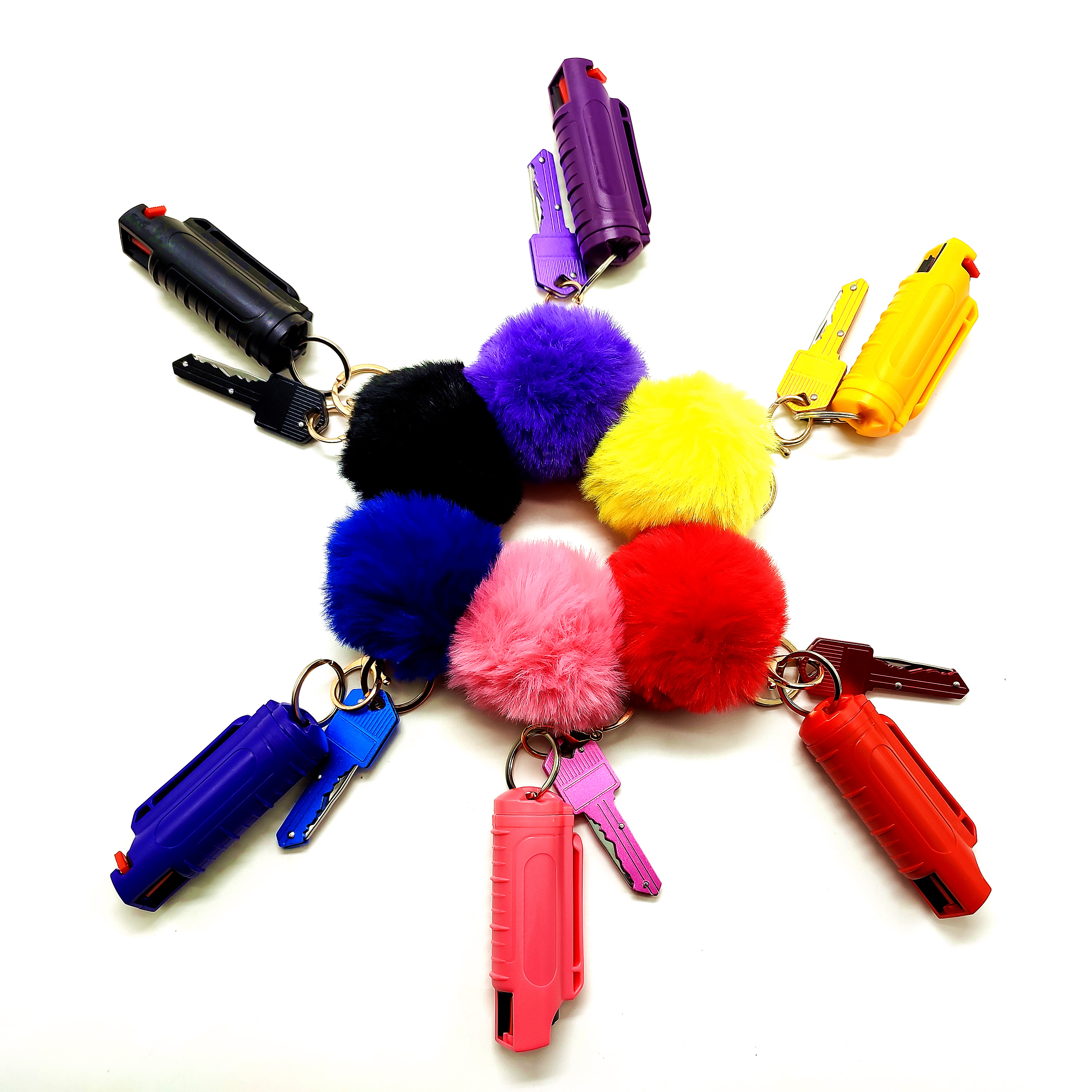 Self Defense Hidden Mini Keychain Gun Shaped Folding Pocket Green Organizer Key Knife Keychain Ball With Knife Girls