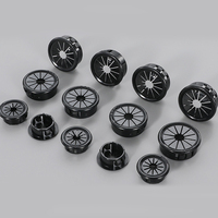 Passe-câbles noirs ronds à boucle, cache-trou de câble, anneau de protection en plastique, bouchon en caoutchouc