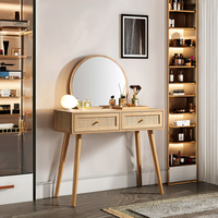 Coiffeuses modernes en bois massif avec tiroirs et miroir sur pied réglable pour chambre, salle de bain, salon, appartement
