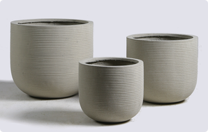 Grands pots de plantes d'<span class=keywords><strong>extérieur</strong></span> et d'intérieur avec drainage, jardinières texturées en faux pierre grise pour la décoration de véranda - Product Image 2