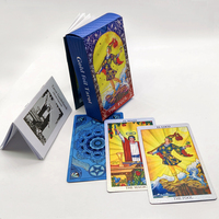 Cartes de tarot espagnoles en feuille d'or pour débutants, 78 cartes, boîte en plastique écologique, jeu de divination, guide bilingue