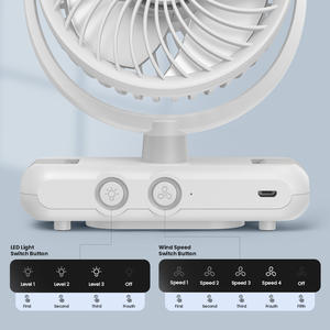 Портативный настольный вентилятор для кемпинга с 3 режимами, 4 дюймов, с функцией ночного освещения, перезаряжаемый, 4000 мАч - Product Image 4