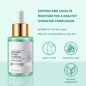 Logotipo personalizado orgánico Squalane Jojoba aceite para el cuidado de la piel brillo reparación hidratante antienvejecimiento Facial brillo vitamina E aceite para la cara - Product Image 3