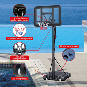 Sistema <span class=keywords><strong>de</strong></span> <span class=keywords><strong>aro</strong></span> <span class=keywords><strong>de</strong></span> baloncesto ajustable <span class=keywords><strong>de</strong></span> 43 "x 30" <span class=keywords><strong>Red</strong></span> <span class=keywords><strong>de</strong></span> borde <span class=keywords><strong>de</strong></span> plástico <span class=keywords><strong>para</strong></span> exteriores con soporte y ruedas <span class=keywords><strong>para</strong></span> <span class=keywords><strong>aro</strong></span> <span class=keywords><strong>de</strong></span> baloncesto montado en la pared del hogar - Product Image 3