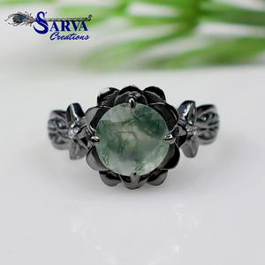 แหวนดีไซน์ทรงกลมลายดอกไม้ออกแบบได้ตามต้องการใหม่925แหวนเงินแท้ปรับแต่งได้แหวนเครื่องประดับผู้ผลิตสร้าง sarva - Product Image 1