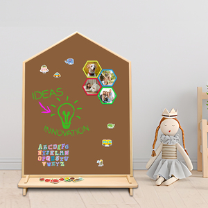 <span class=keywords><strong>Pizarra</strong></span> Magnética de Madera para Niños |   <span class=keywords><strong>Pizarra</strong></span> de dibujo con forma de casa |   Juguete de Escritura y Dibujo para Preescolar - Product Image 3