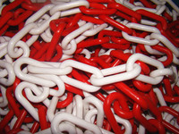 Chaîne de barrière en plastique solide rouge/blanc/jaune/noir de 6mm/8mm/10mm Chaîne en plastique de sécurité en matériau PE durable