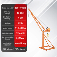 Grue extérieure 800 kg avec treillis triangulaire renforcé, dynamo à induction biphasée, crochet de préhension forgé, fixation pour climatiseur