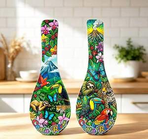 Cucharas Personalizadas al por Mayor, Recuerdo de México, Costa Rica, Málaga, República Dominicana, Cuchara Decorativa Impresa, Adorno de Cocina, Regalo - Product Image 1