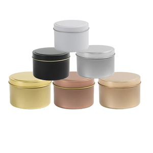 Contenedor de Metal sin costuras de 2oz, 4oz, 6oz, 8oz, vacío, redondo, oro rosa, blanco <span class=keywords><strong>mate</strong></span>, negro, bote, latas de vela - Product Image 1