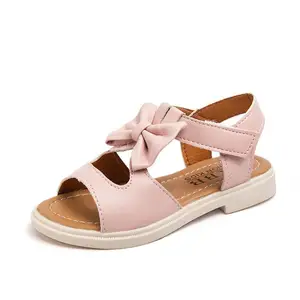 LK0006 Bán Buôn Công Chúa Nhỏ Đáy Mềm Thời Trang Trẻ Em Mùa Hè Học Sinh Sandal Trẻ Em Khóa Dây Đeo Bow Girl Sandals