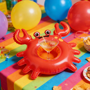 ที่วางแก้วรูปปูเป่าลมน่ารัก ถาดวางเครื่องดื่มลอยน้ำสำหรับสระว่ายน้ำ ที่วางแก้วตกแต่งสวยงาม (มีขนาดสั่งทำได้) - Product Image 6